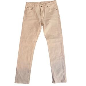Uniqlo White Straight Leg Jean